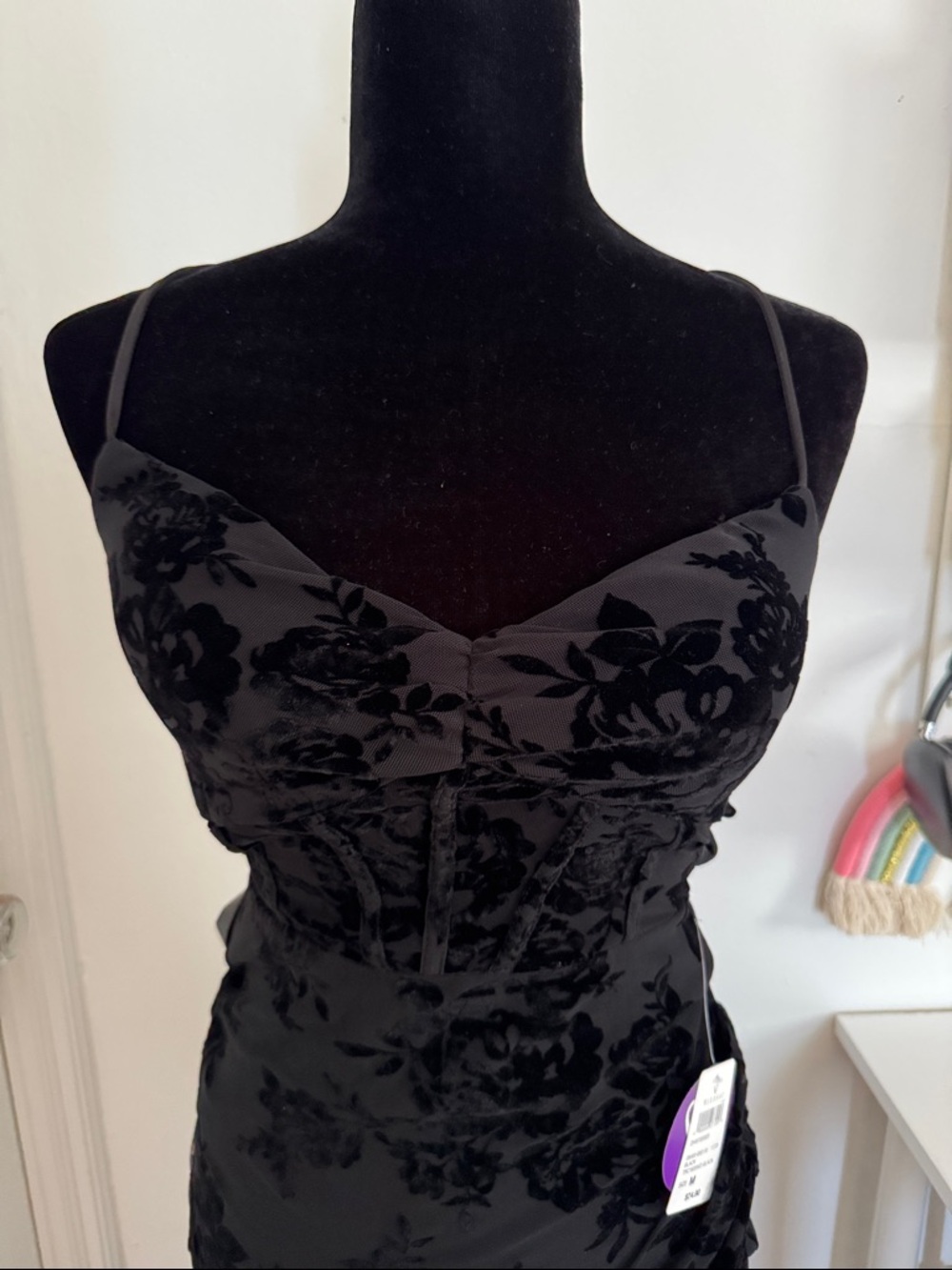 Windsor Bethany Lace-Up Mesh Mermaid Formal Dress NWT - Picture 3 of 6